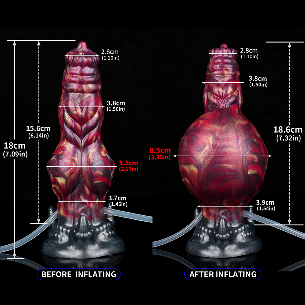 Blazing Bloodhound - Inflatable Squirting Dildo